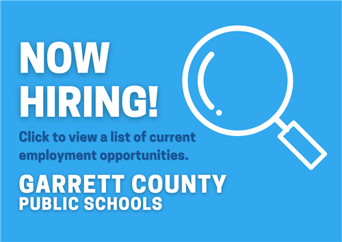 Infographic stating now hiring, click to view a list of current employment opportunities.